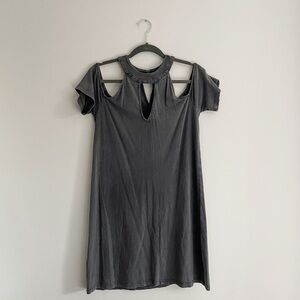 H&M Gray Cold Shoulder Dress. Size small. Like new!